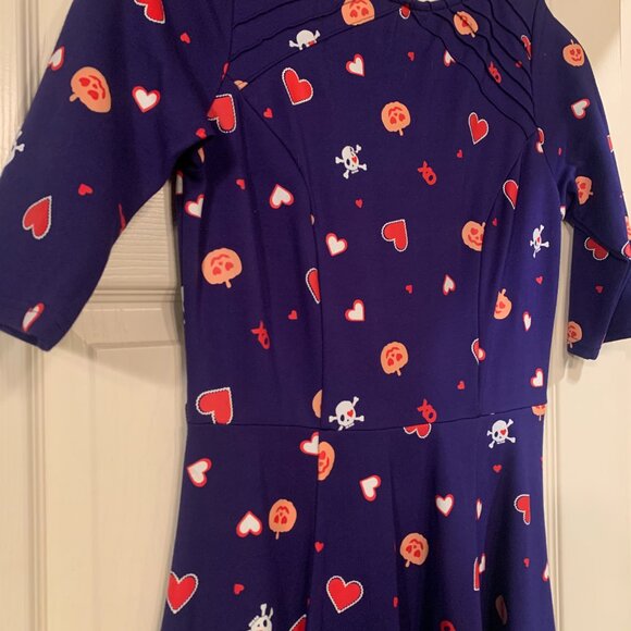 Spooky Hearts Valentine Fit & Flare Retro Stephanie Dress by Unique Vintage - Picture 5 of 5